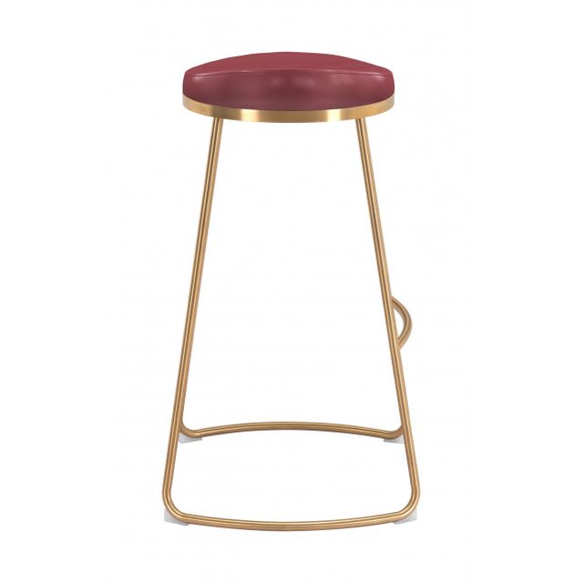 Zuo® Modern Bree Burgundy/Gold Bar Stool-1