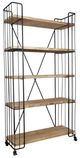 A & B Home Quimby Black/Natural 5-Tier Bookshelf-0