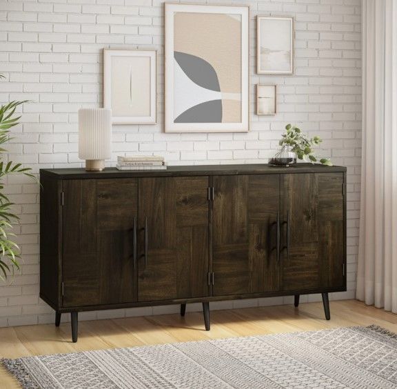 Jofran Inc. Colhane Walnut 4-Door Accent Cabinet-1