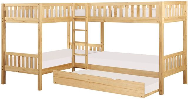 Homelegance® Bartly Natural Pine Youth Twin Corner Bunk Bed with Twin Trundle-3