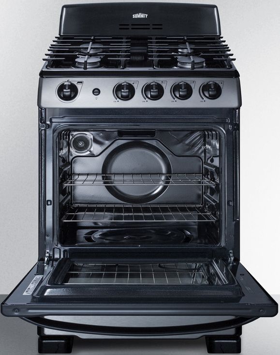Summit® 24" Stainless Steel Freestanding Gas Range-1