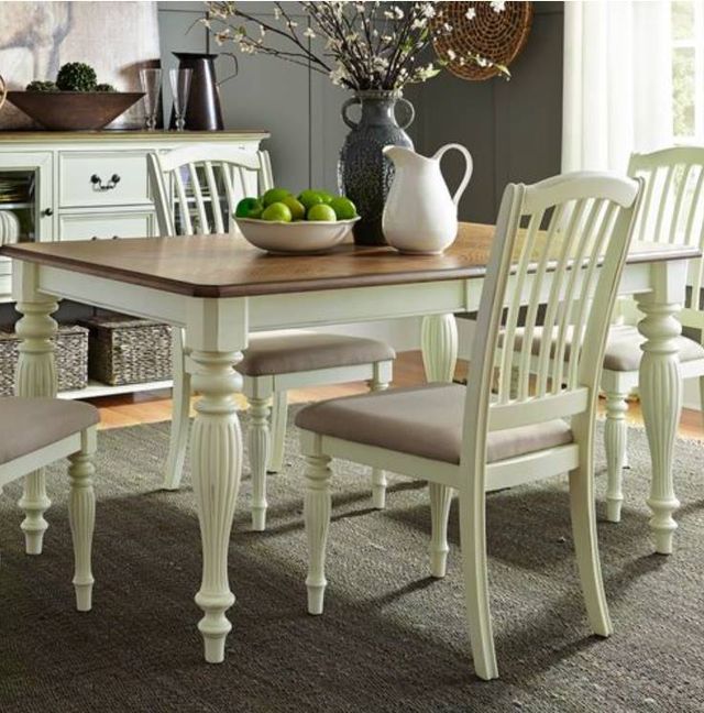 Liberty Furniture Cumberland Creek Nutmeg Dining Table with Buttermilk Base-1
