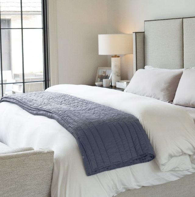 Cariloha Blue Lagoon Viscose Stripe Stitch King Quilt-1