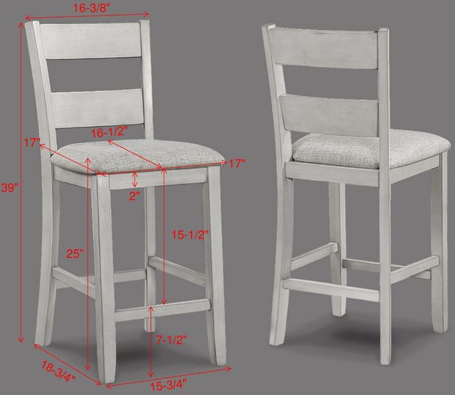 Crown Mark Lester 5-Piece Driftwood Counter Dining Set-3