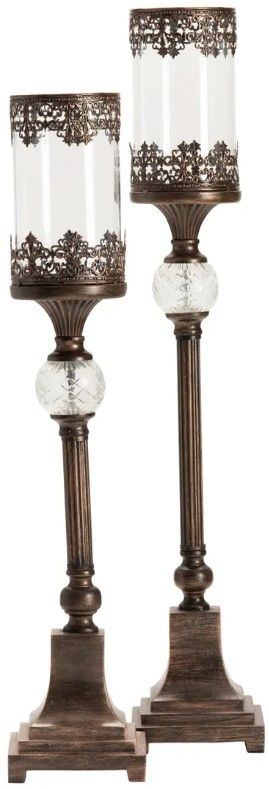 Crestview Collection Ashland 2-Piece Bronze Candleholder Set-1