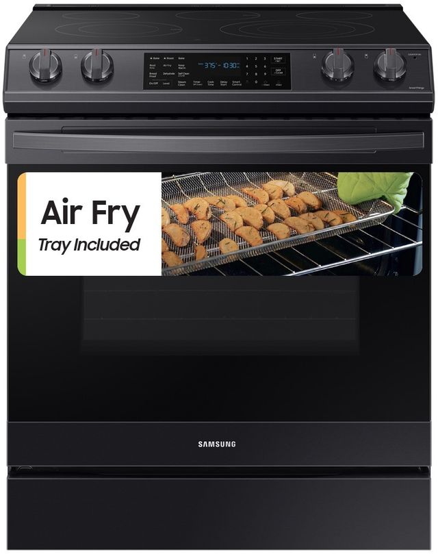 Samsung 30" Fingerprint Resistant Black Stainless Steel Slide-In Electric Range-0