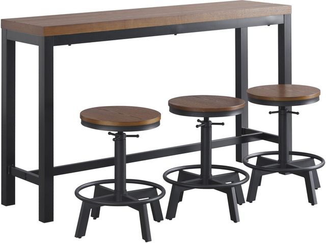 Signature Design by Ashley® Quinidad 4-Piece Black/Brown Counter Height Dining Table Set-0