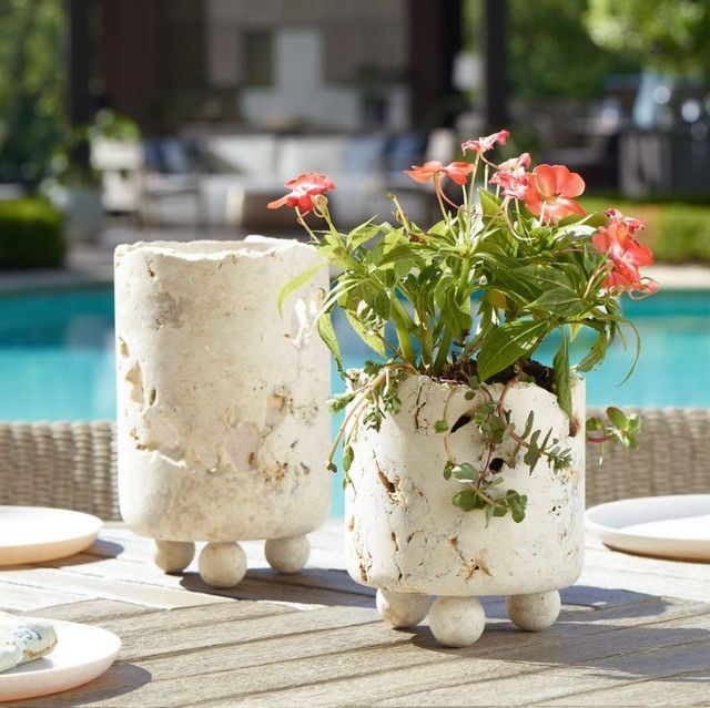 Uttermost® Quarried Stone 2-Piece White Indoor-Outdoor Candleholders-1