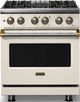 Viking® 5 Series 30" Pure White Pro Style Dual Fuel (NG) Range with Brushed Brass Trim-0