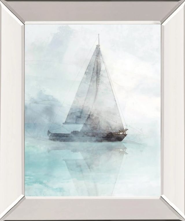 Classy Art A Sailing Boat I by Ken Roko Mirror Framed Wall Art-0