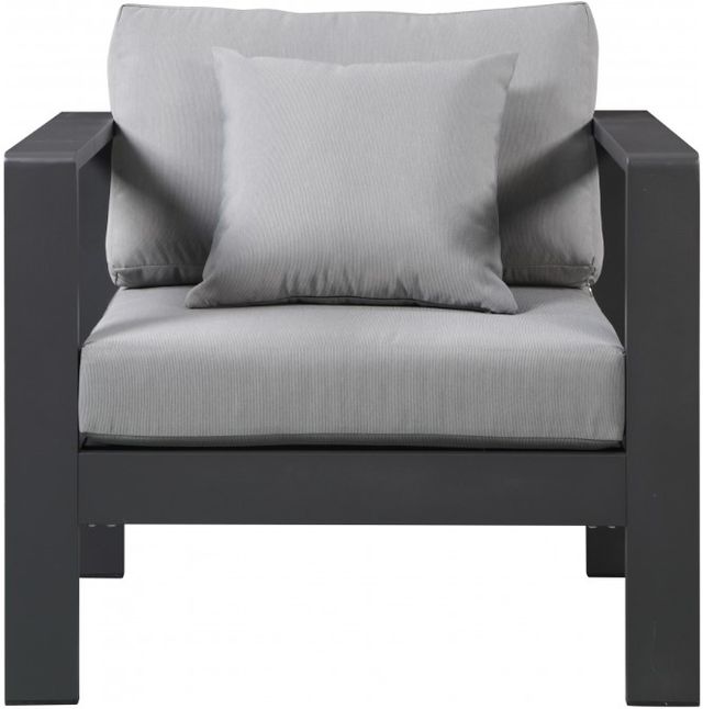 Meridian Furniture Nizuc Gray Aluminum/Fabric Outdoor Patio Arm Chair-1