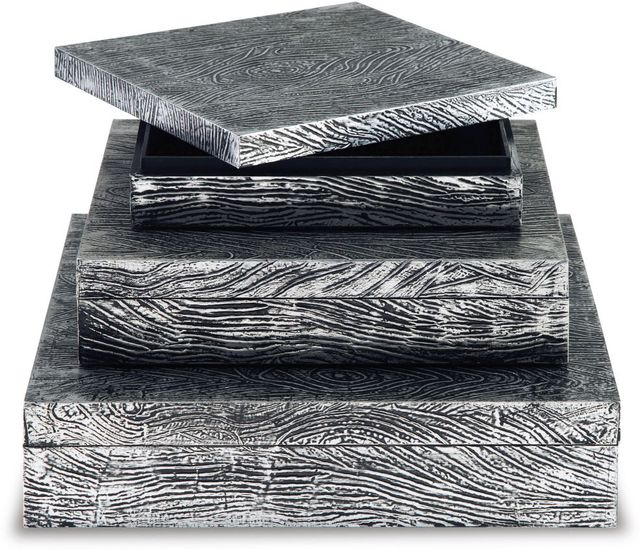Signature Design by Ashley® Keldy 3-Piece Antique Pewter Box Set-1