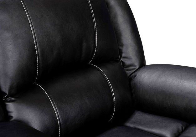 Milton Greens Stars Black PU Power USB Recliner Chair with Stitching Design-2