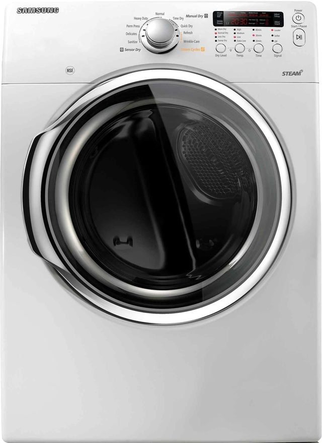 Samsung 7.3 Cu. Ft. Neat White Electric Steam Dryer-0
