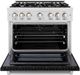ZLINE Select 36" Satin Stainless Steel Convection Pro Style Gas Range with Black Matte Door-1