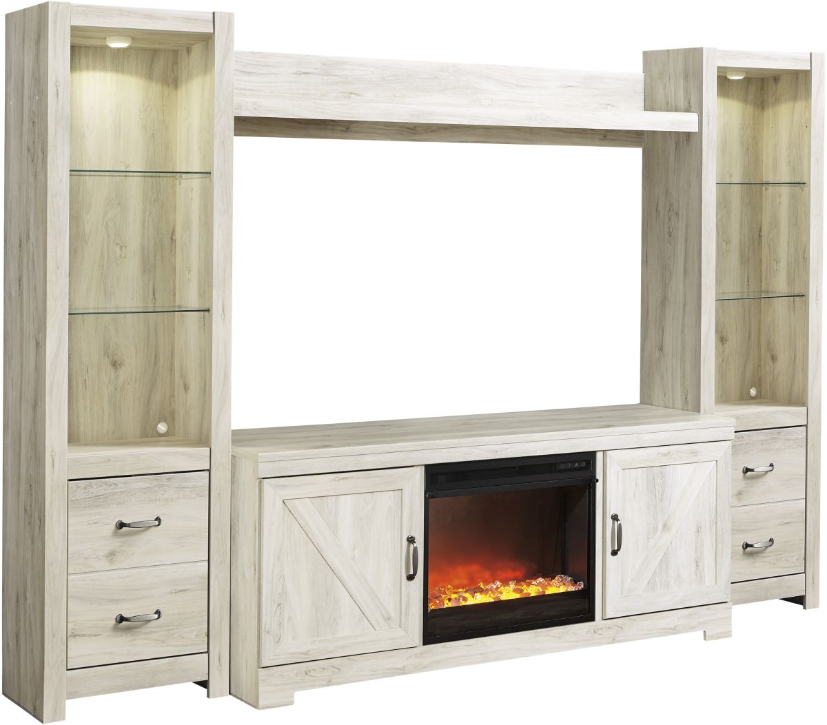 Bellaby Entertainment Unit with Fireplace - Whitewash Bellaby Entertainment Unit with Fireplace - Whitewash