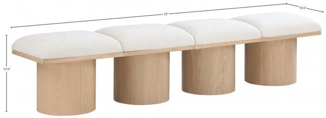 Meridian Furniture Pavilion 4-Piece Cream/Natural 72" Modular Bench Set-3