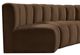 Meridian Furniture Arc 4-Piece Brown Velvet Sectional-4