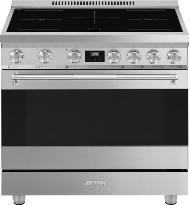 Smeg Professional 36" Stainless Steel Pro Style Induction Range