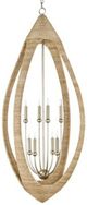 Currey & Company Menorca Contemporary Silver Leaf/Natural Large Chandelier-1