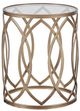 Olliix by Madison Park Tempered Glass Accent Table with Bronze Base-0