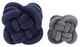 A & B Home Gila 2-Piece Gray/Navy Velvet Knot Pillow Set-1