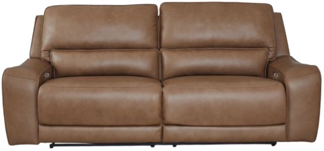 Signature Design by Ashley® Silverbrooke Caramel Power Reclining Sofa with Adjustable Headrest-1