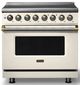 Viking® 5 Series 36" Pure White Pro Style Induction Range with Brushed Brass Trim-0