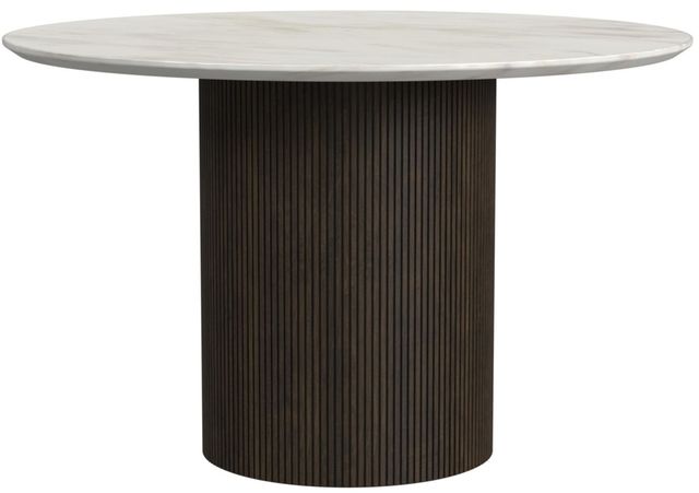Elements International Sylvie 5-Piece Dark Brown/White Round Dining Set-2