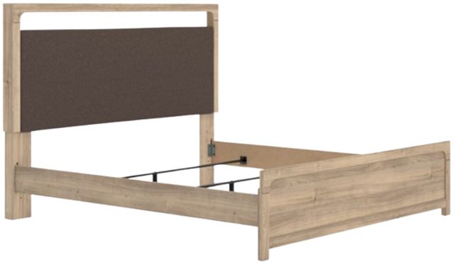 Signature Design by Ashley® Kinlanni Brown/Tan King Upholstered Panel Bed-4