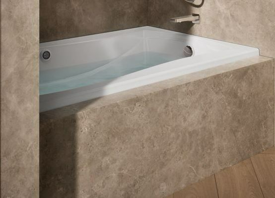 KOHLER® Mariposa® White 60" x 36" Alcove Whirlpool - Right Drain-1