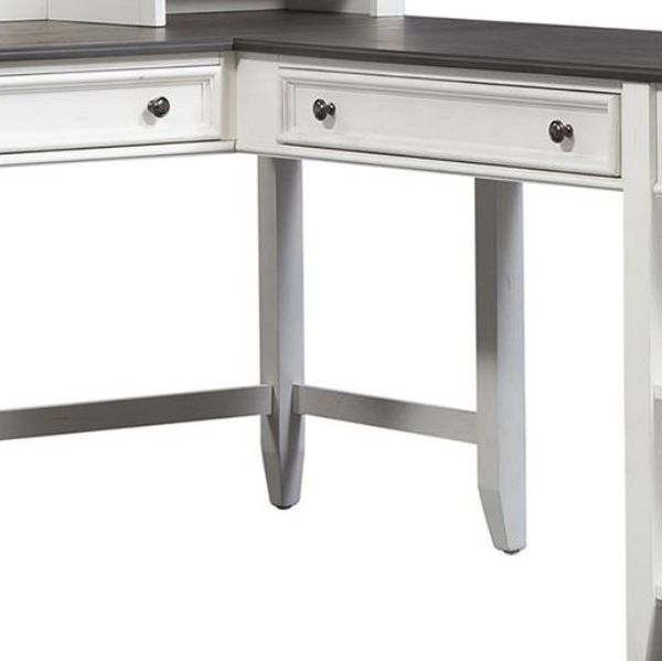 Clearance Liberty Allyson Park Allyson Park Wirebrushed White L-Shaped Desk Set-4