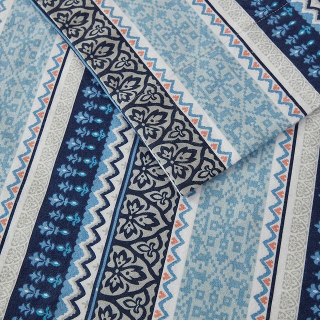 Olliix by True North by Sleep Philosophy Blue Fair Isle Full Cozy 100% Cotton Flannel Printed Sheet Set-1