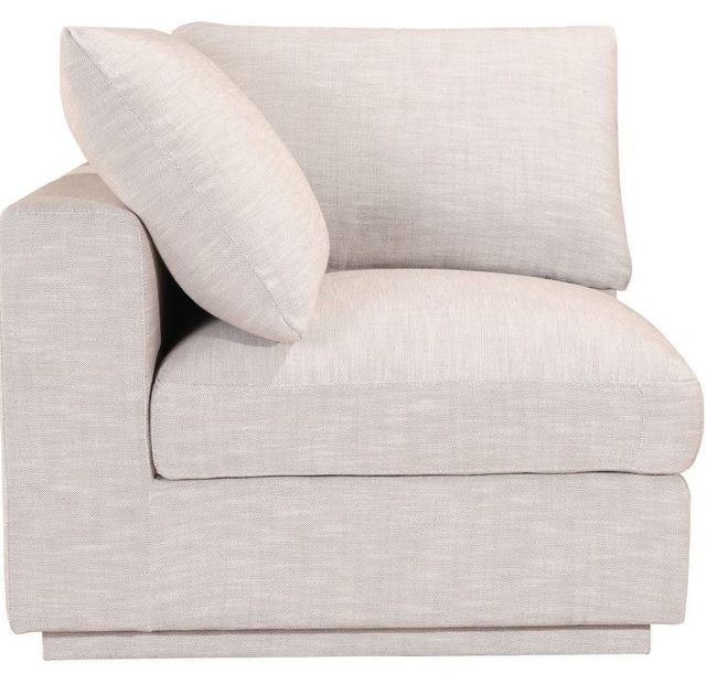 Moe's Home Collection Justin Signature 5-Piece Taupe U-Shaped Modular Sectional and Ottoman-3