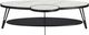 Armen Living Banks White Top Wide Coffee Table with Black Base-3
