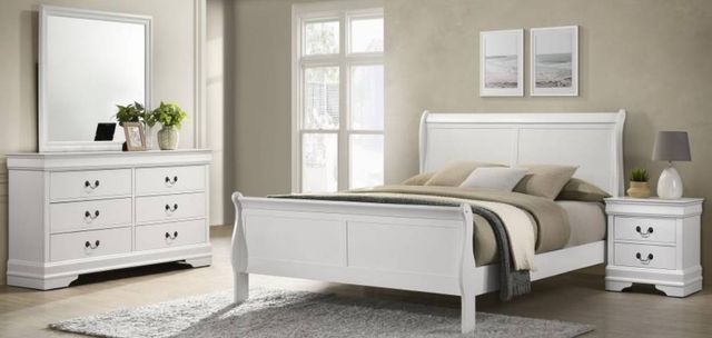 Coaster® Louis Philippe 4-Piece White Queen Bedroom Set-1