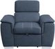 Homelegance® Ferriday Blue Chair with Adjustable Headrest and Pull-Out Ottoman-3