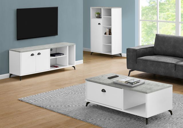 Monarch Specialties Inc. Grey/White Tv Stand-2