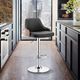 Armen Living Asher Chrome/Black Bar Stool-1