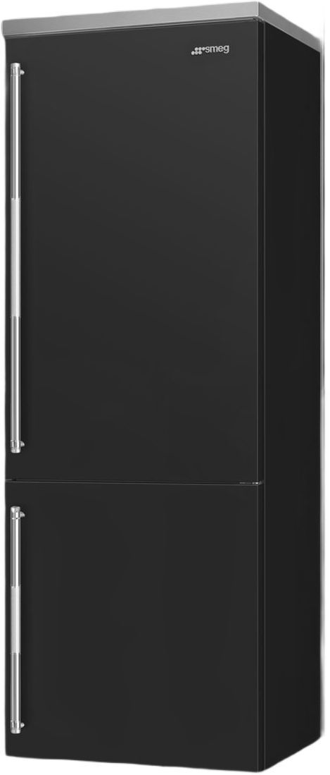Smeg Professional 28" 16.3 Cu. Ft. Matte Black Counter Depth Bottom Freezer Refrigerator-3