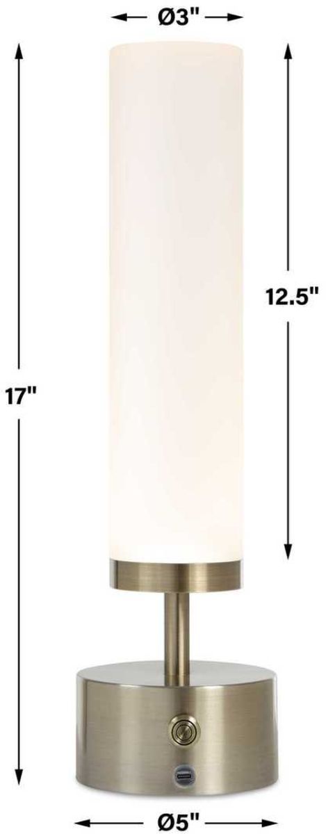 Uttermost® Auden Antique Brass Accent Lamp-4