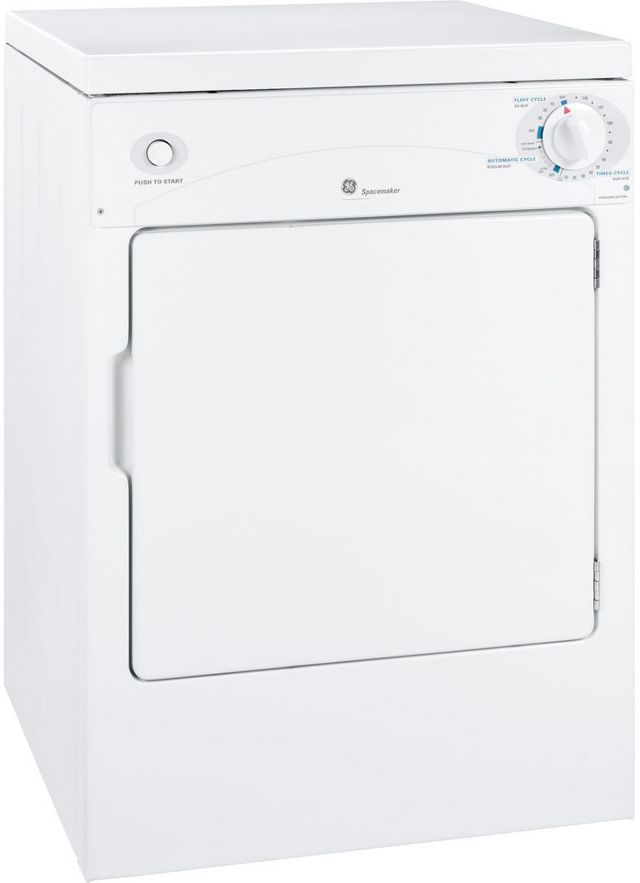 GE® Spacemaker® 3.6 Cu. Ft. White Electric Dryer-1