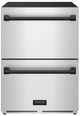 Thor Kitchen® Gordon Ramsay 24" 5.4 Cu. Ft. Stainless Steel Under-Counter Outdoor Freestanding Freezer Drawer with Black Handle-0