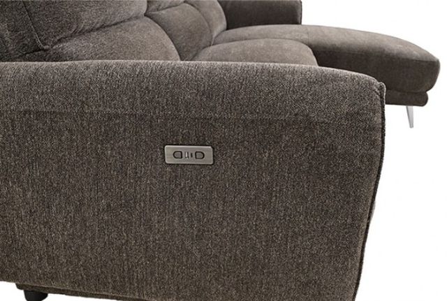 Furniture of America® Brande Brown Power Reclining Sectional with Right Chaise-3