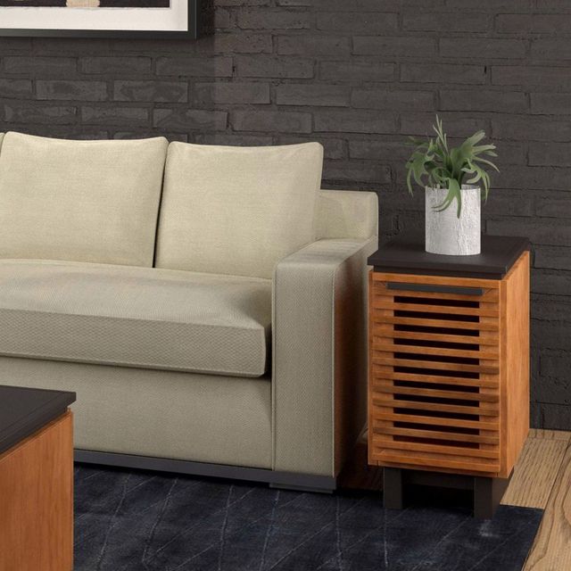 Legends Home Graceland Bourbon Chairside Table with Matter Black Top -6