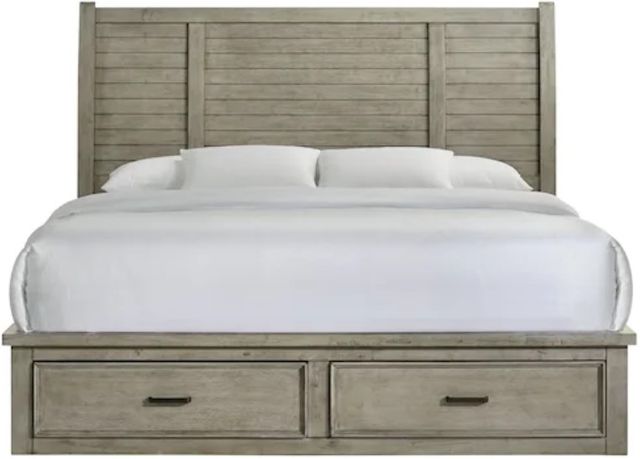 Elements International Sullivan Drift Grey King Storage Bed-1