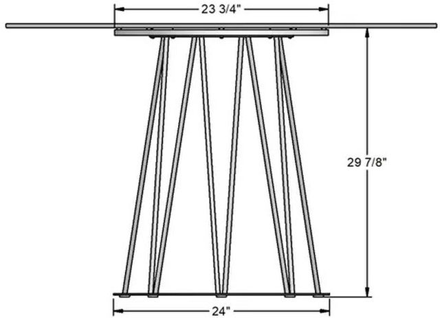 Amisco Customizable Calypso White Glass Dining Table with 48" Tabletop -1
