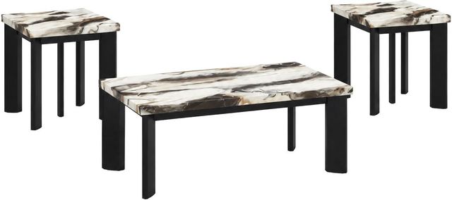 New Classic® Home Furnishings Strata 3-Piece Black/White Occasional Table Set-0