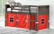 Donco Kids Barn Door Red/Brushed Shadow Youth Twin Low Loft with Tent Kit-1
