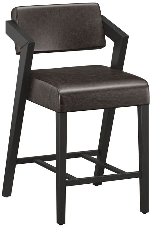 HH2 Home Snyder Black/Charcoal Gray Counter Height Stool-0